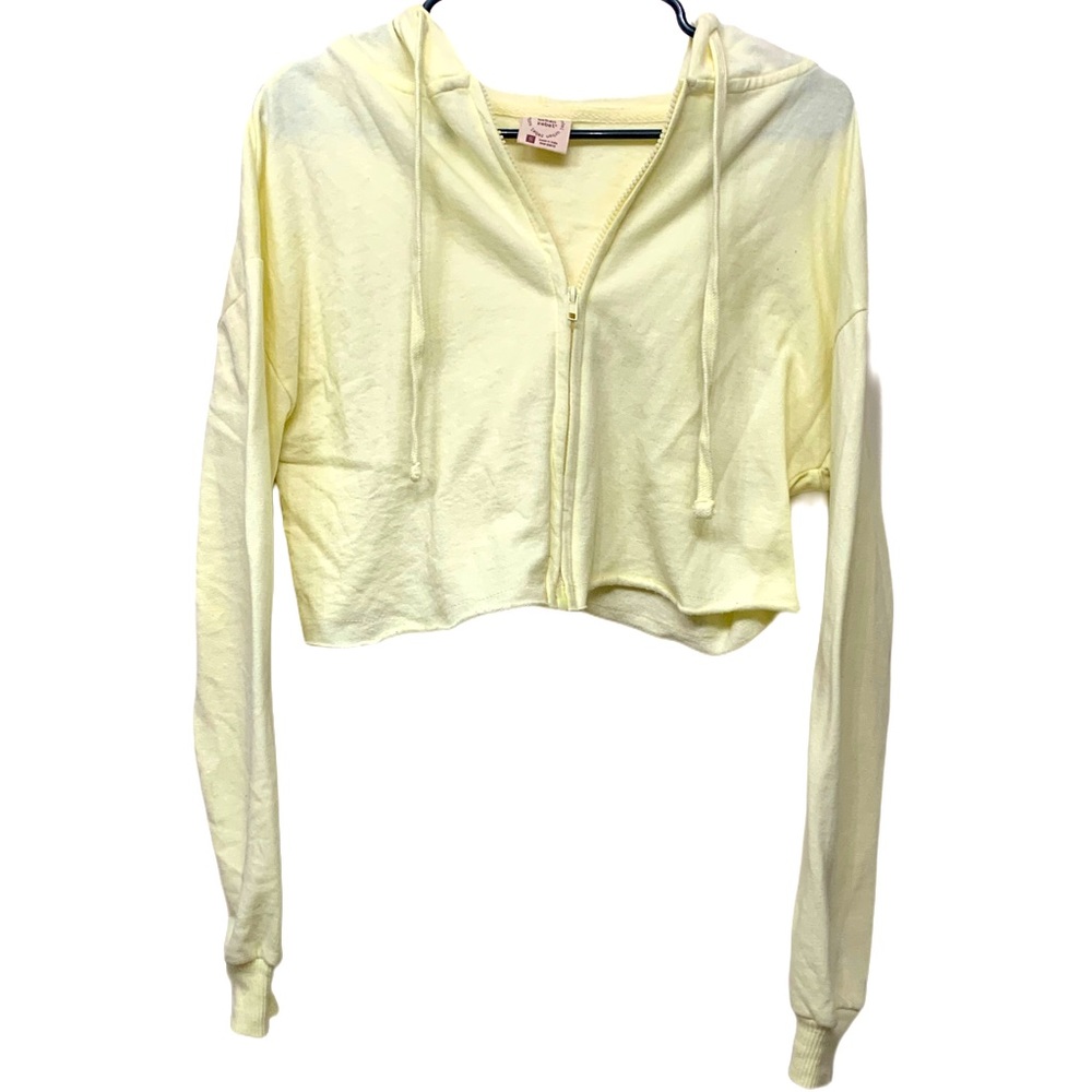 Yellow Cropped Hoodie